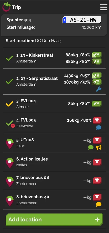 De chauffeursapp van MangoStone.
